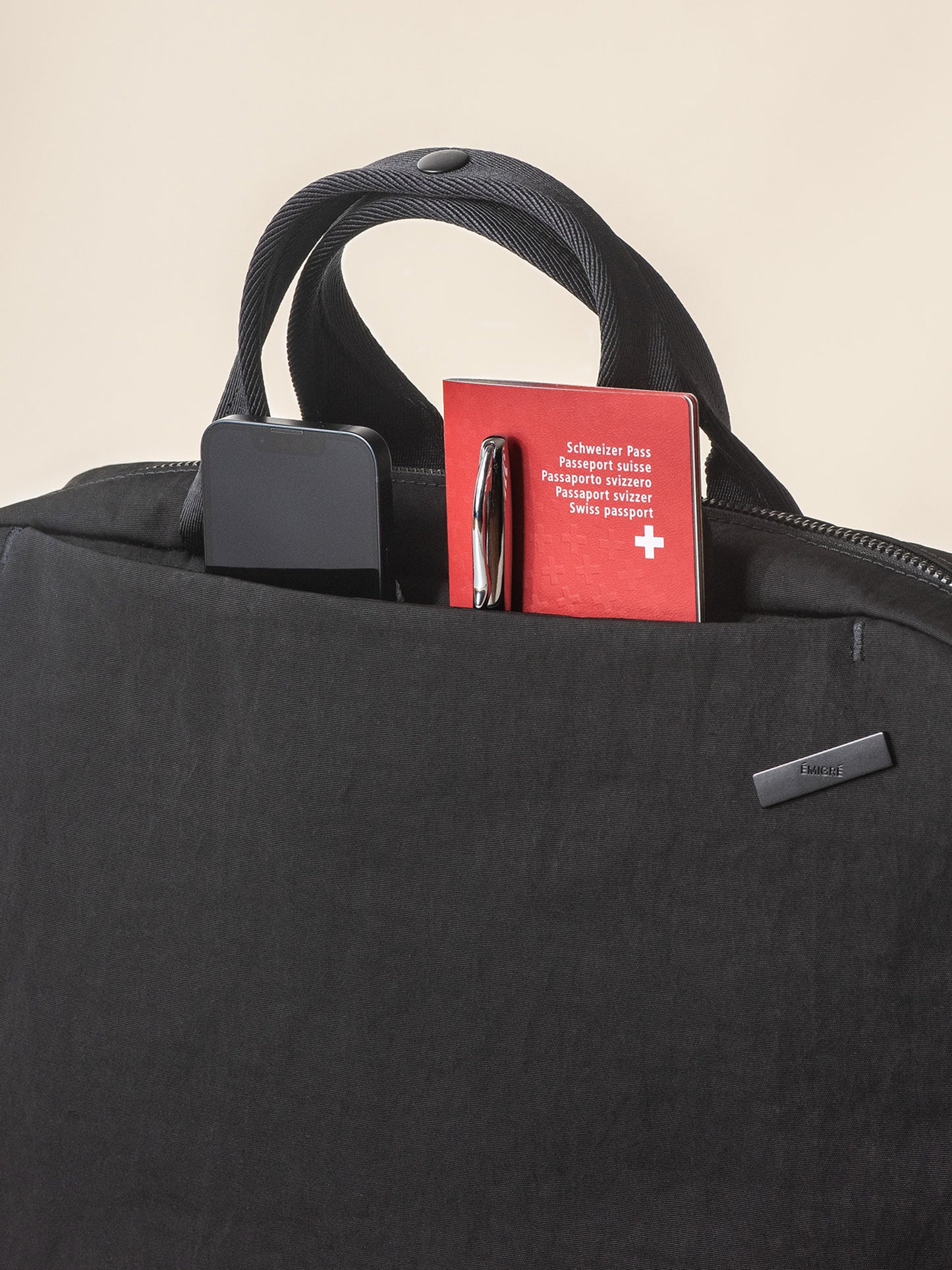 Black briefcase for men with multiple compartments for organizing documents and other essentials