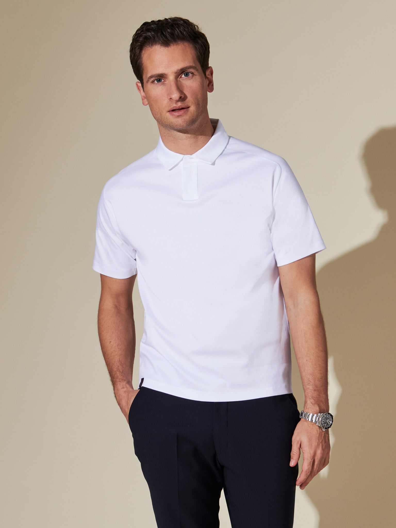 Cotton Transit Polo - Soft White